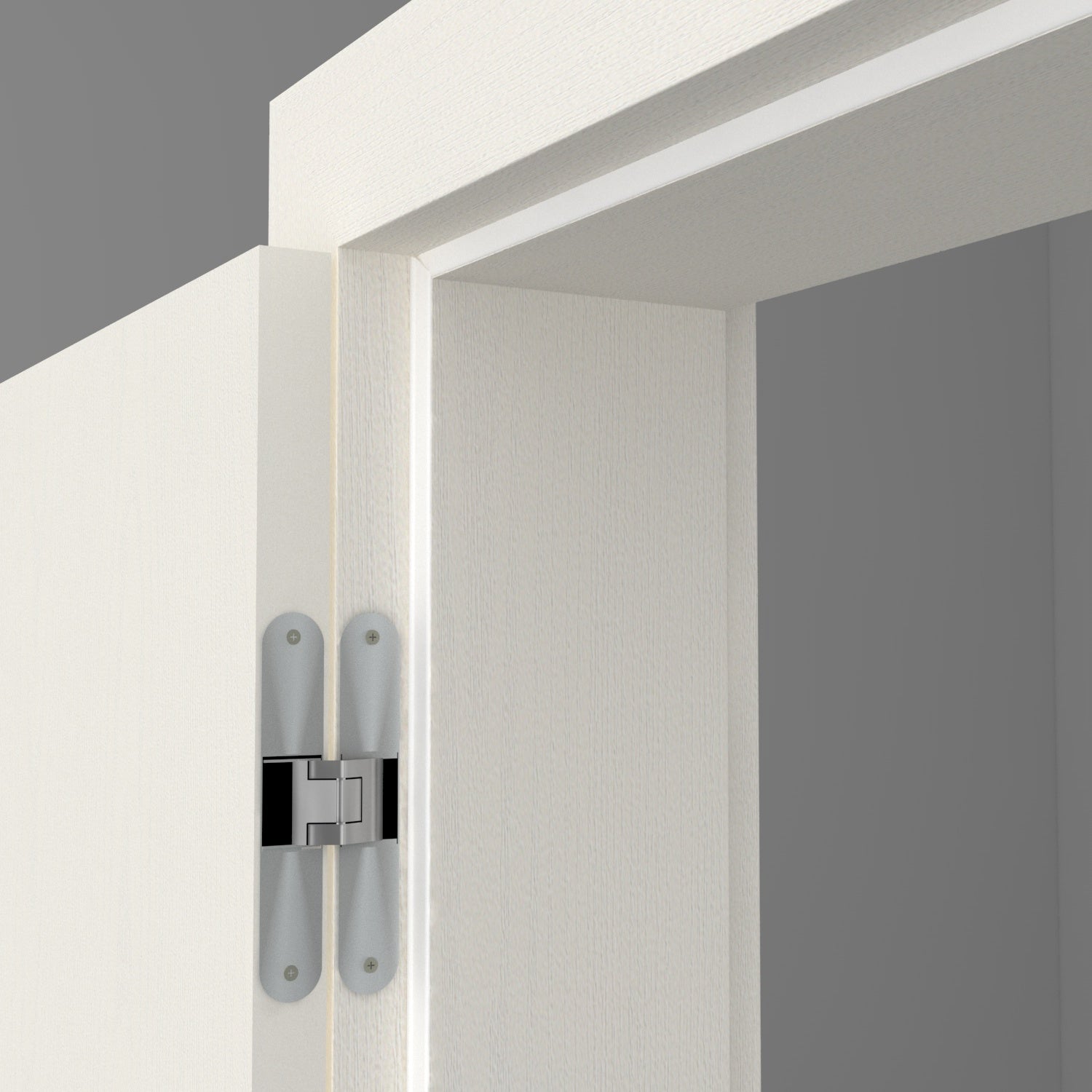 Stumpfeinschlagende Tür mit Zarge CPL Esche Weiß | ohne Schlüssellochbohrung