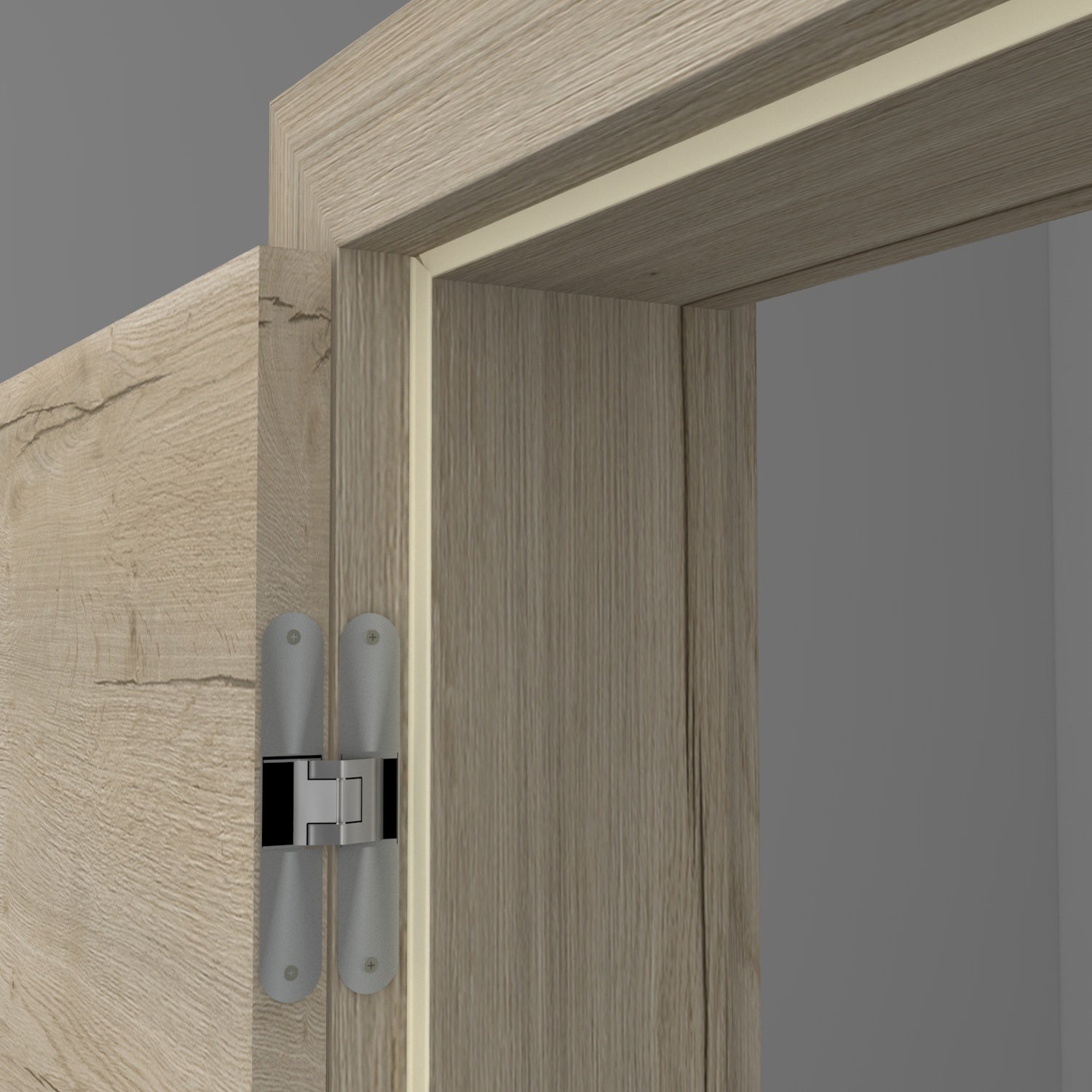 Stumpfeinschlagende Tür mit Zarge CPL Alex Sand Queroptik | ohne Schlüssellochbohrung