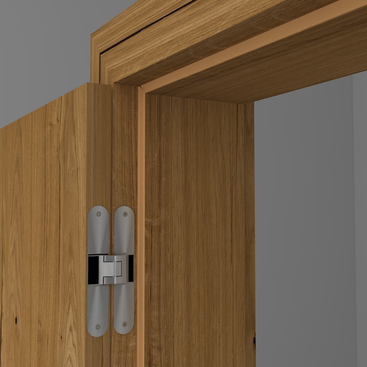 Stumpfeinschlagende Tür mit Zarge Echtholz Risseiche hell | ohne Schlüssellochbohrung