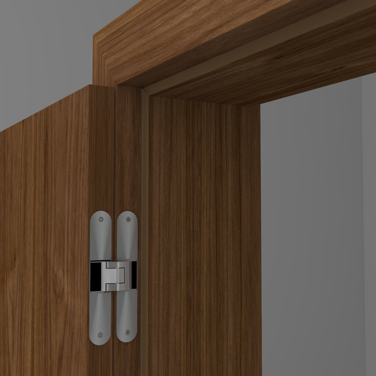 Stumpfeinschlagende Tür mit Zarge Amerikanisch Nussbaum lackiert | ohne Schlüssellochbohrung