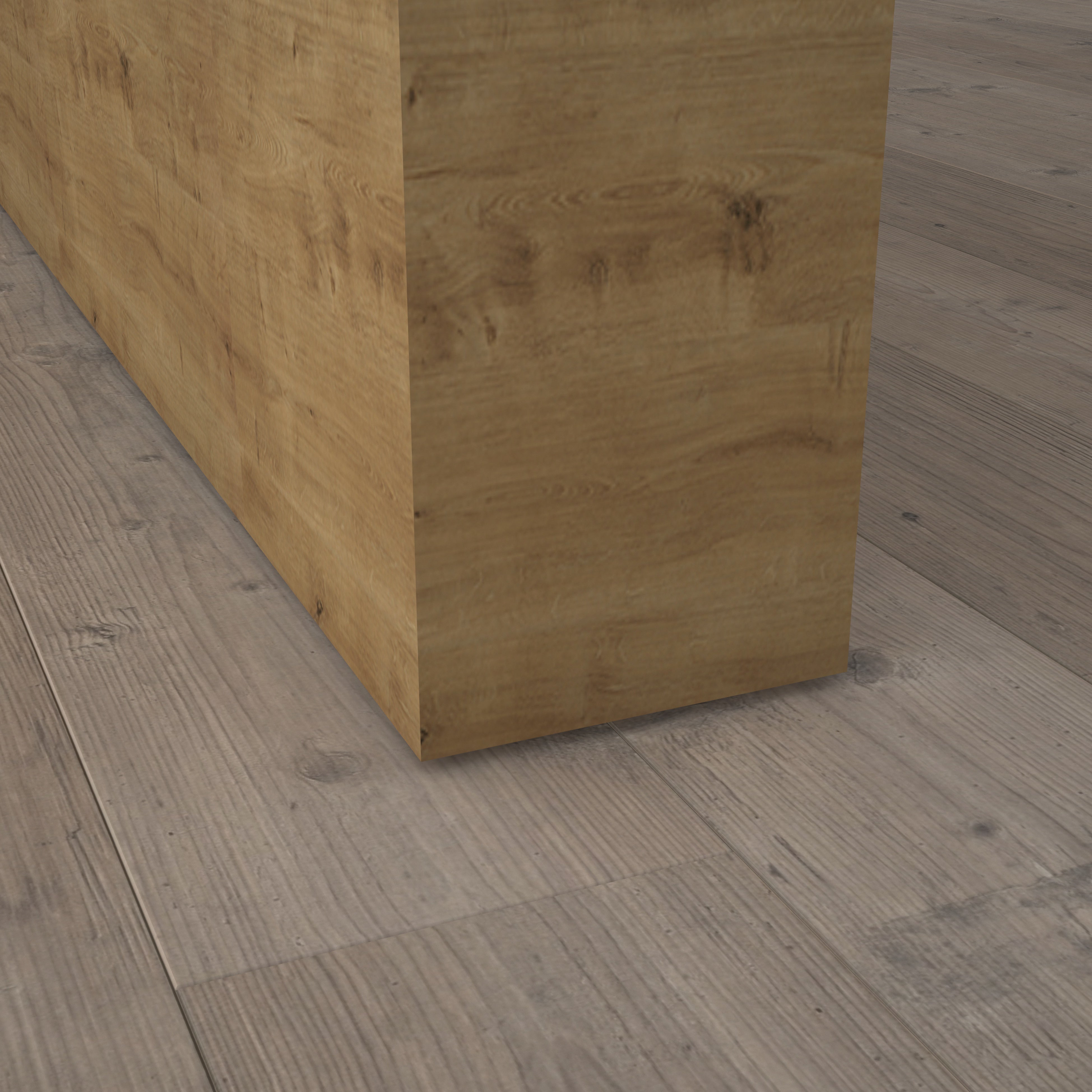 Stumpfeinschlagende Tür mit Zarge CPL Eiche astig Queroptik | ohne Schlüssellochbohrung