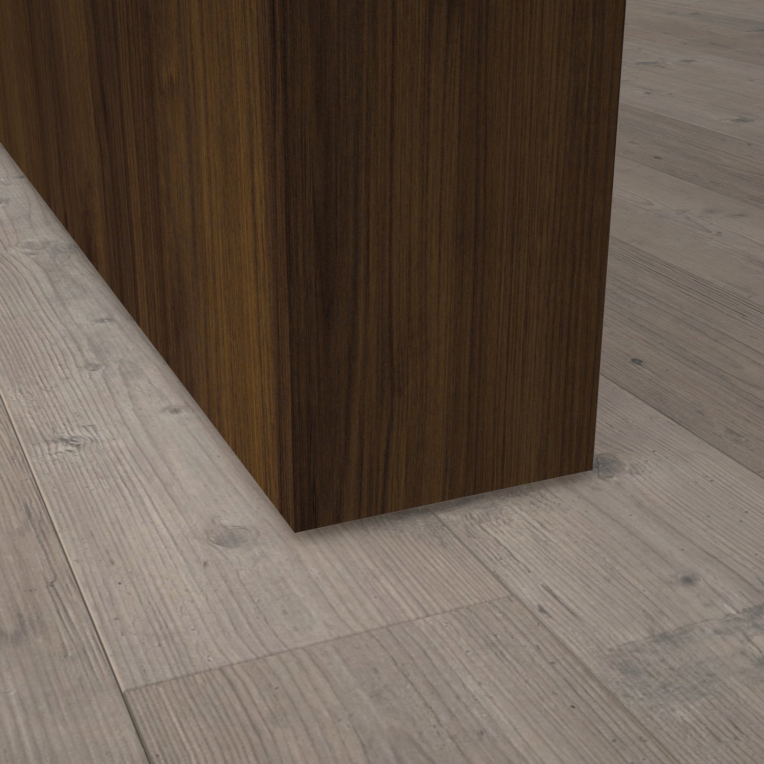 Stumpfeinschlagende Tür mit Zarge CPL Mattline Nussbraun | ohne Schlüssellochbohrung