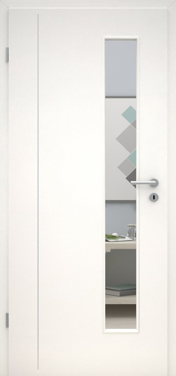 CPL Uni weiß RAL 9016 LA 08S Innentür mit Lisene L4 - Meine Tür