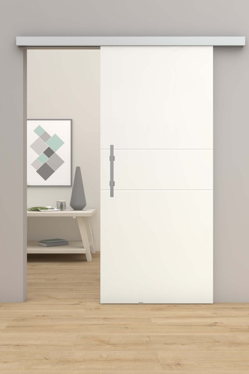 Design - Schiebetür mit Laufschiene Adlad V03 Weißlack RAL 9010 - Meine Tür