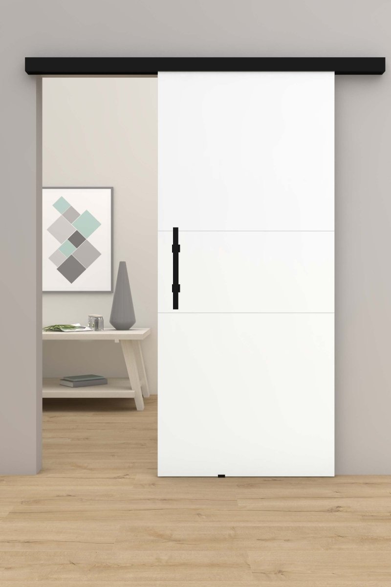 Design - Schiebetür mit Laufschiene Boho G3 Weißlack RAL 9003 - Meine Tür