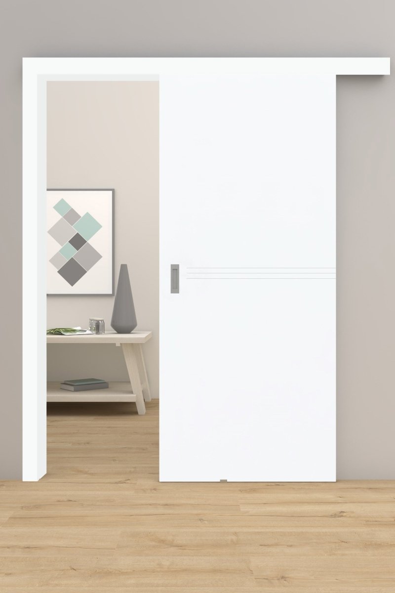 Design - Schiebetür mit Zarge Boho G4 RAL 9003 - Meine Tür