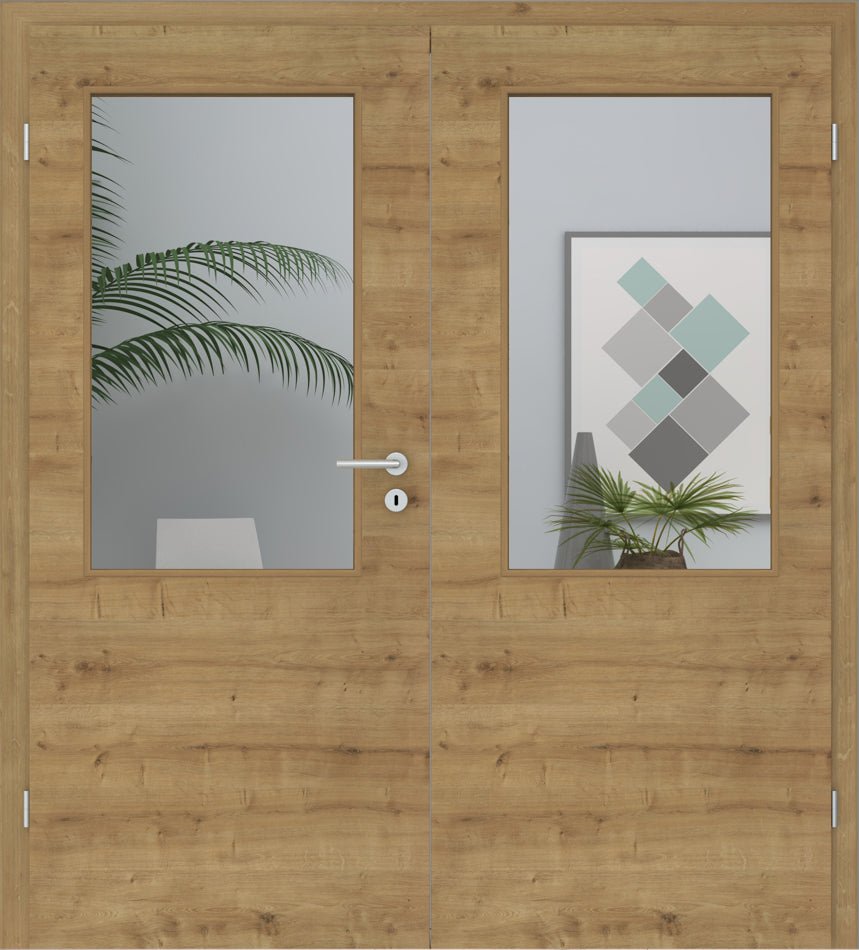 Doppelflügeltür CPL Eiche astig Queroptik LA 02 - Meine Tür