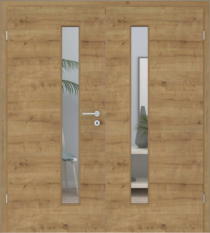Doppelflügeltür CPL Eiche astig Queroptik LA 08S - Meine Tür