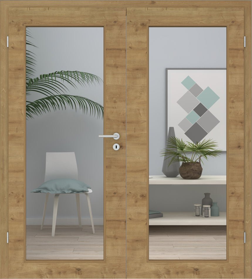 Doppelflügeltür CPL Eiche astig Queroptik LA XL - Meine Tür