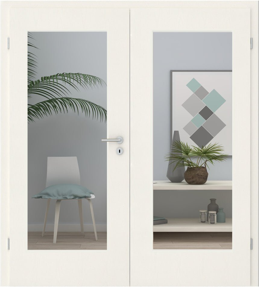 Doppelflügeltür CPL Esche weiß Struktur LA 01 - Meine Tür