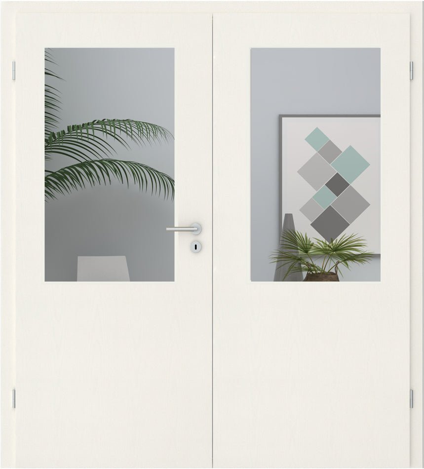 Doppelflügeltür CPL Esche weiß Struktur LA 02 - Meine Tür