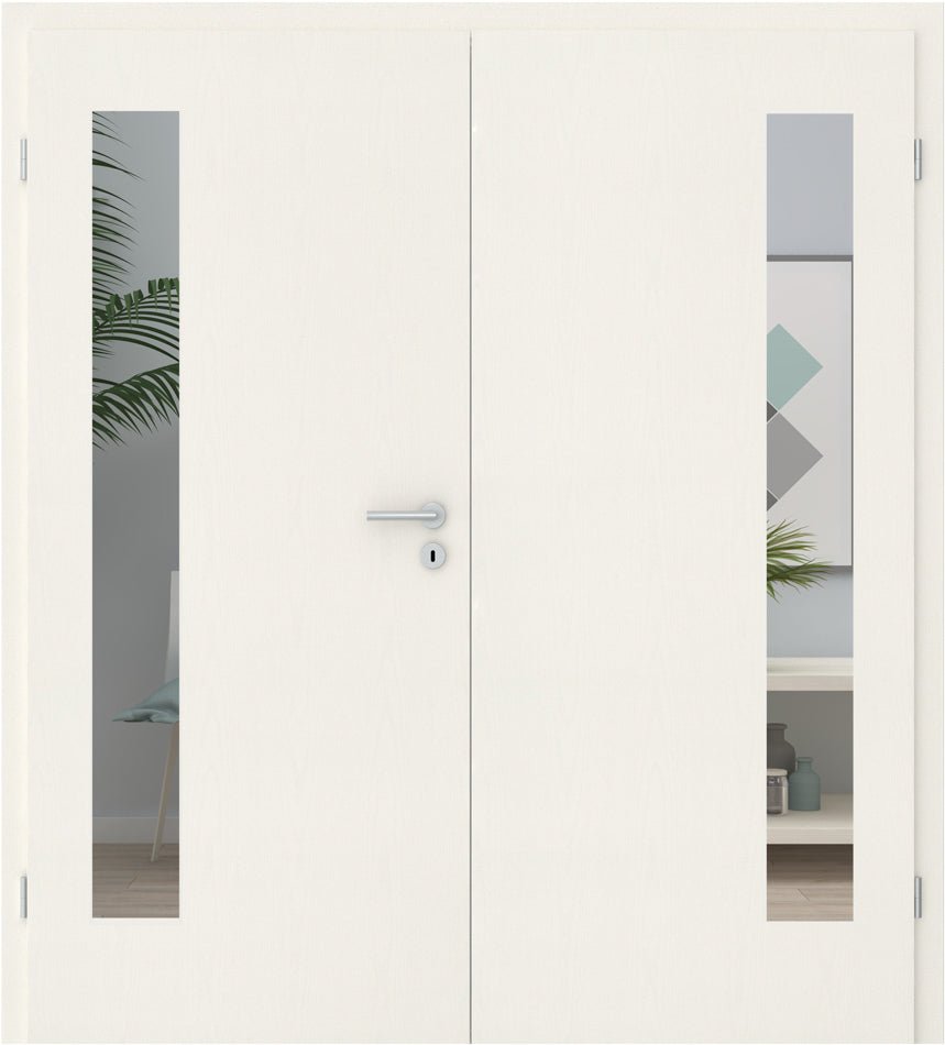 Doppelflügeltür CPL Esche weiß Struktur LA 08B - Meine Tür