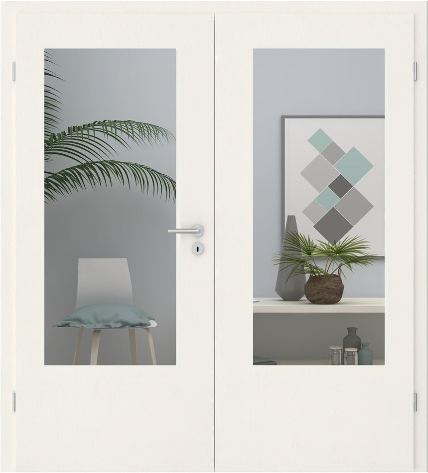Doppelflügeltür CPL Esche weiß Struktur LA - Meine Tür