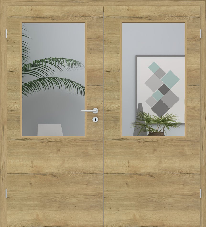 Doppelflügeltür CPL Lennart Eiche Natur LA 02 Queroptik - Meine Tür
