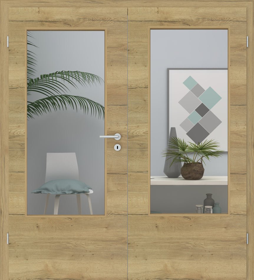 Doppelflügeltür CPL Lennart Eiche Natur LA Queroptik - Meine Tür