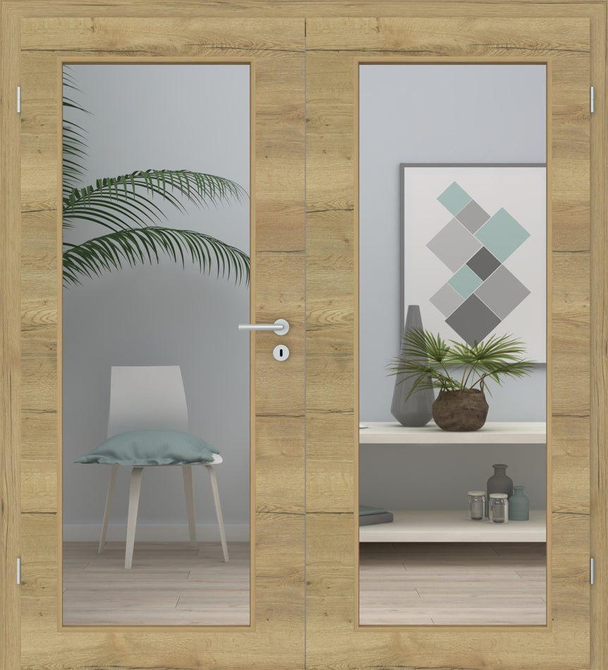 Doppelflügeltür CPL Lennart Eiche Natur LA XL Queroptik - Meine Tür