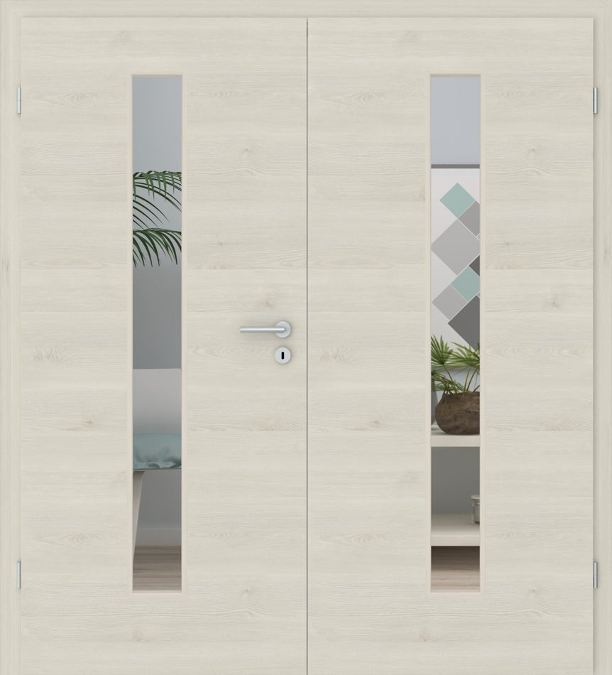 Doppelflügeltür CPL Merrx Ivory LA 08M Queroptik - Meine Tür