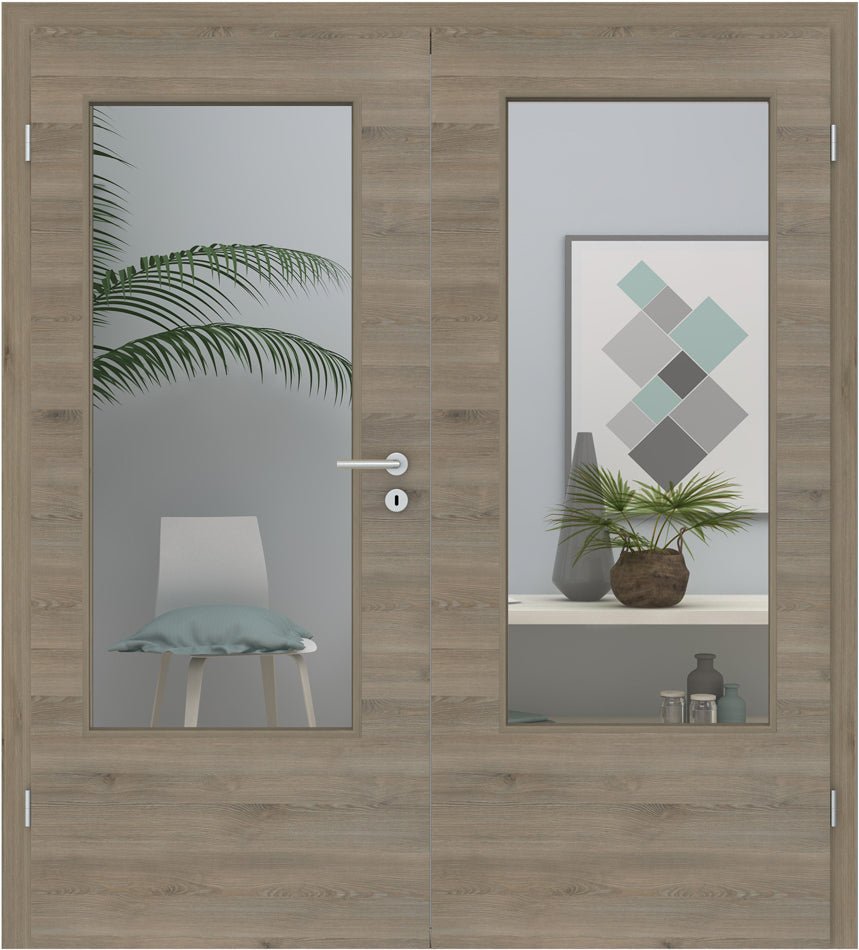 Doppelflügeltür CPL Pinie Kivik LA 01 Queroptik - Meine Tür