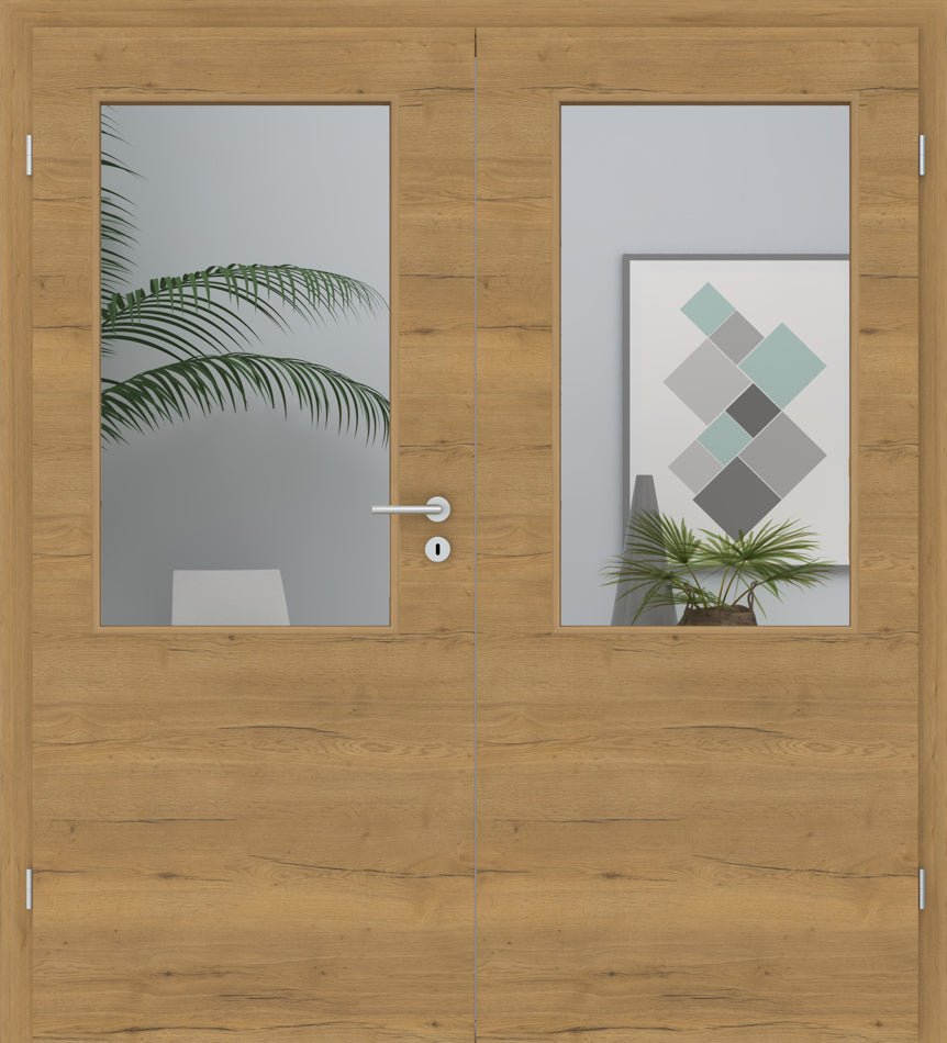 Doppelflügeltür CPL Vicco Eiche Honig LA 02 Queroptik - Meine Tür