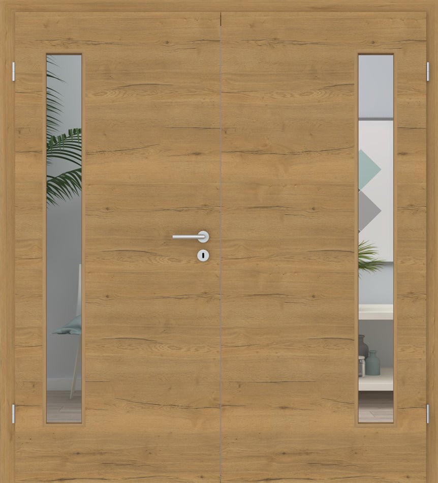 Doppelflügeltür CPL Vicco Eiche Honig LA 08B Queroptik - Meine Tür