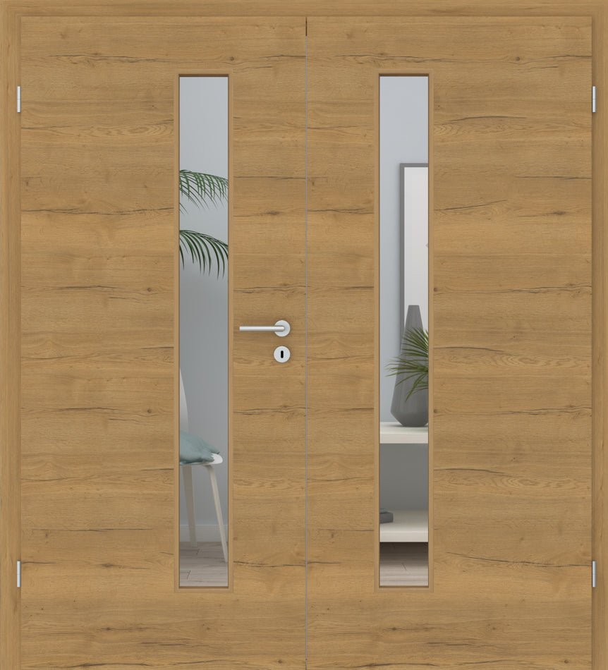 Doppelflügeltür CPL Vicco Eiche Honig LA 08S Queroptik - Meine Tür