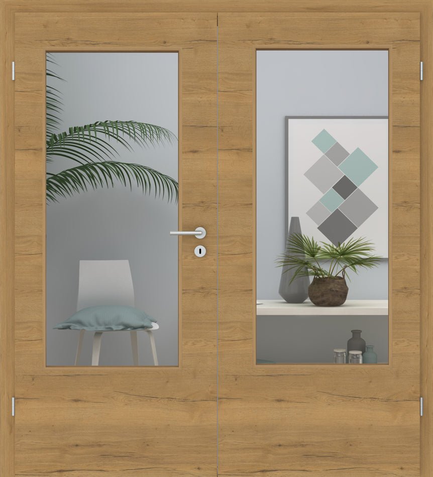 Doppelflügeltür CPL Vicco Eiche Honig LA Queroptik - Meine Tür