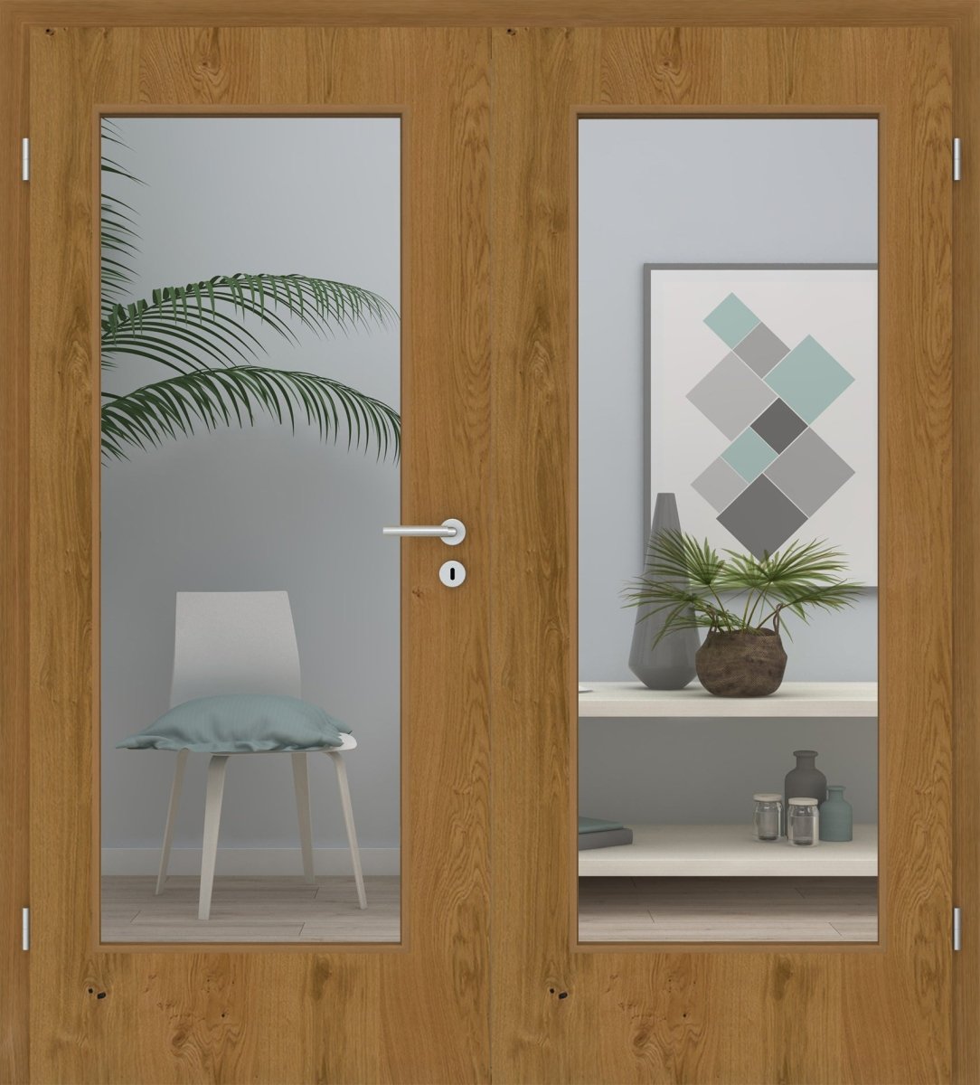 Doppelflügeltür Echtholz Asteiche geölt LA 01 - Meine Tür