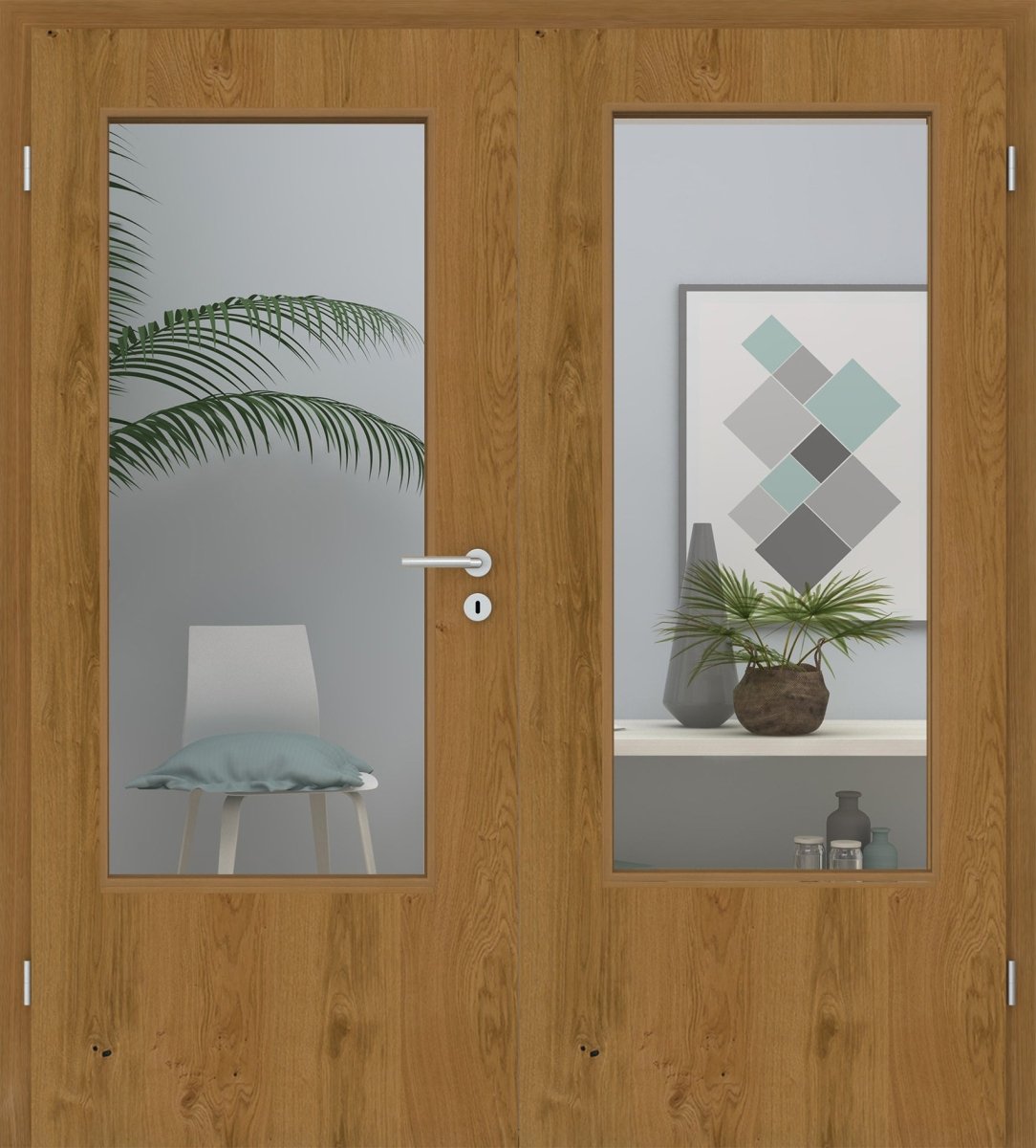 Doppelflügeltür Echtholz Asteiche geölt LA - Meine Tür