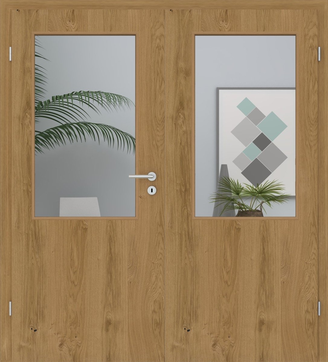 Doppelflügeltür Echtholz Asteiche matt lackiert LA 02 - Meine Tür