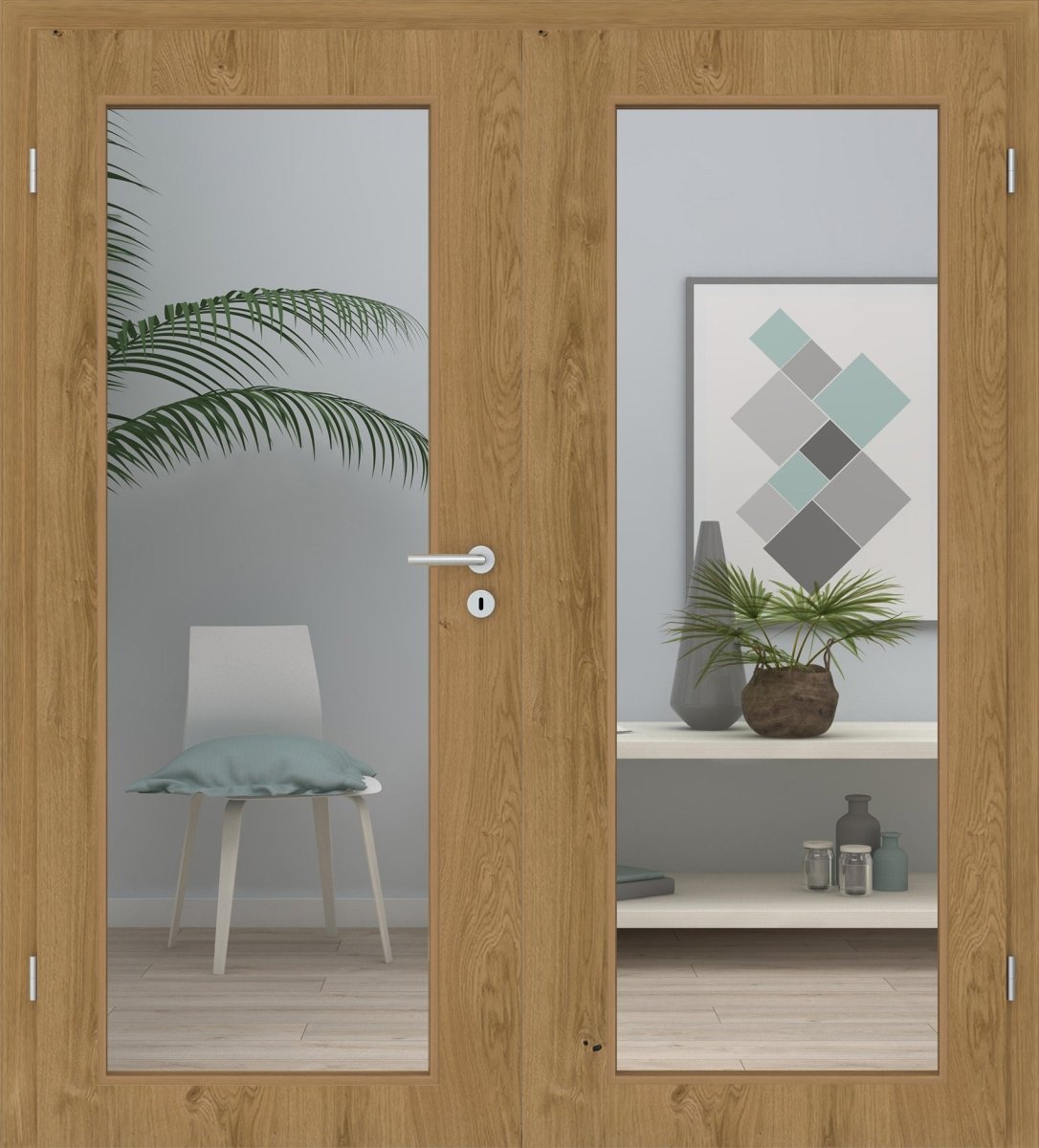 Doppelflügeltür Echtholz Asteiche matt lackiert LA XL - Meine Tür