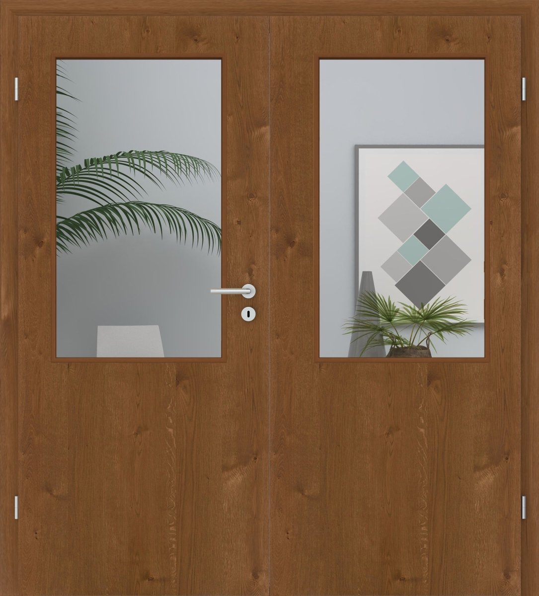 Doppelflügeltür Echtholz Asteiche Rot/Braun LA 02 - Meine Tür