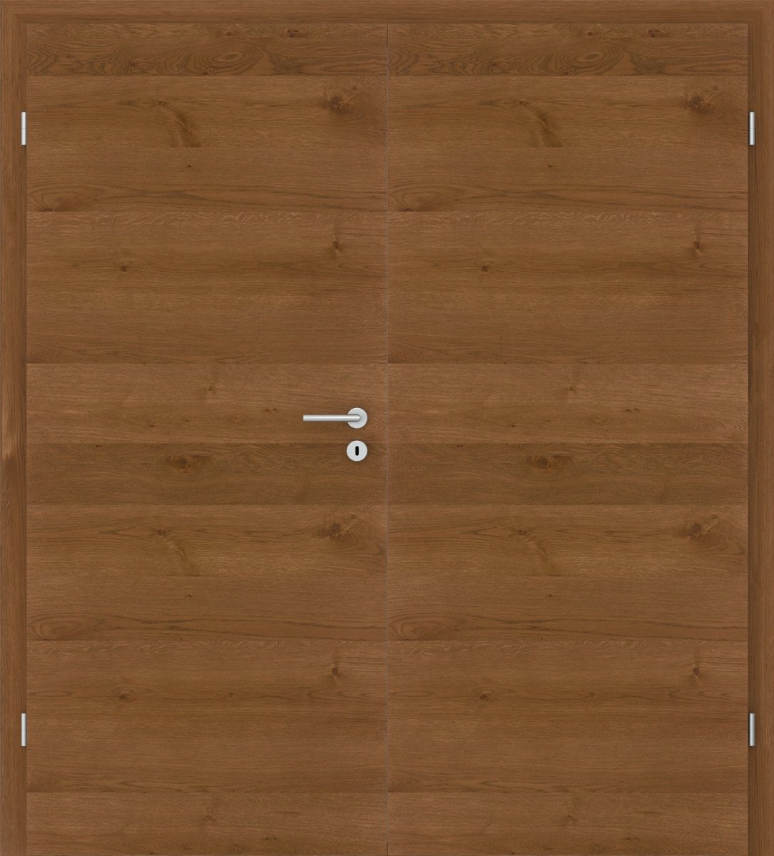 Doppelflügeltür Echtholz Asteiche Rot/Braun matt lackiert Queroptik - Meine Tür