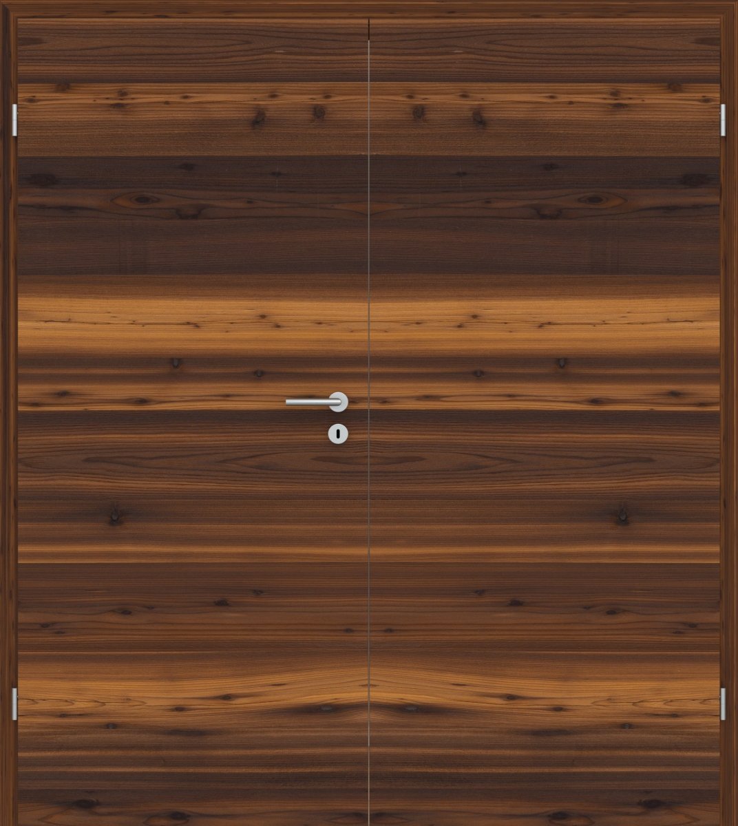 Doppelflügeltür Echtholz Lärche Crack dunkel Queroptik - Meine Tür