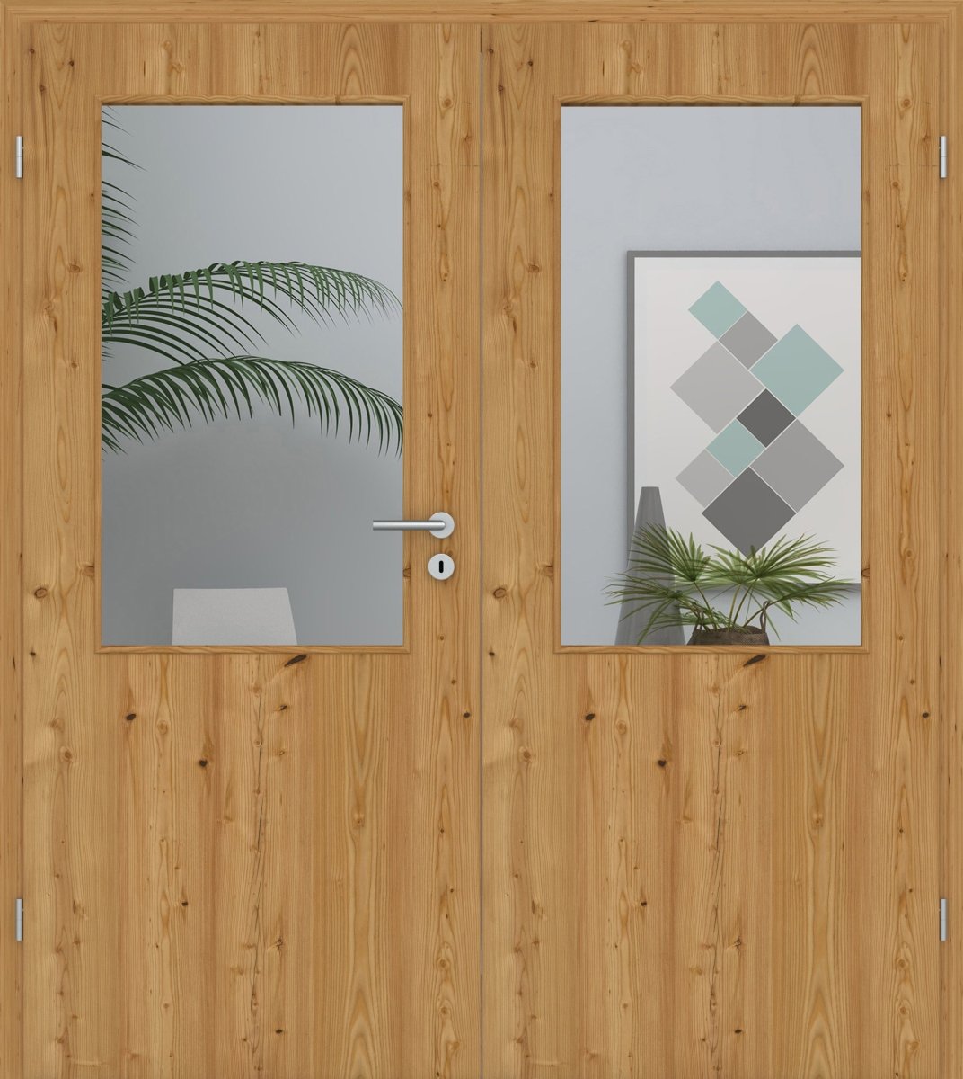 Doppelflügeltür Echtholz Lärche Crack hell LA 02 - Meine Tür