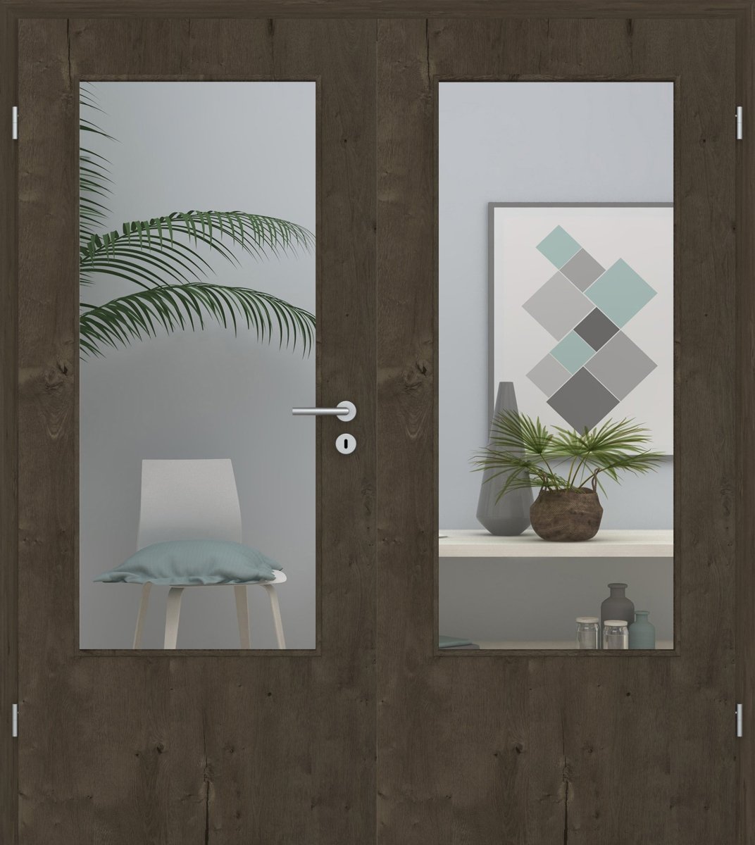 Doppelflügeltür Echtholz Risseiche Altholz LA 01 - Meine Tür