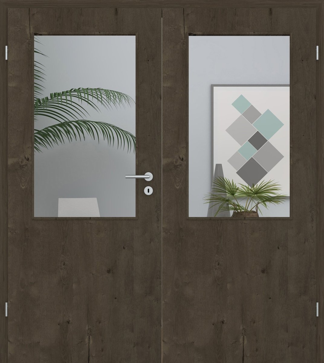 Doppelflügeltür Echtholz Risseiche Altholz LA 02 - Meine Tür