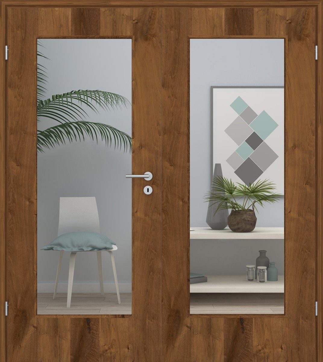 Doppelflügeltür Echtholz Risseiche Bronc LA 01 - Meine Tür