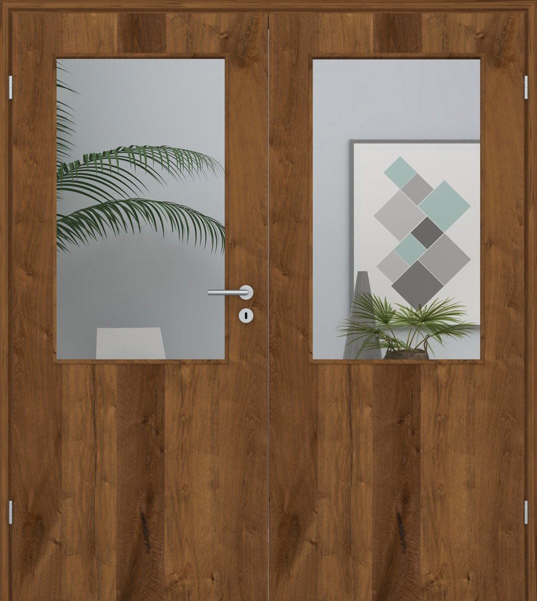 Doppelflügeltür Echtholz Risseiche Bronc LA 02 - Meine Tür