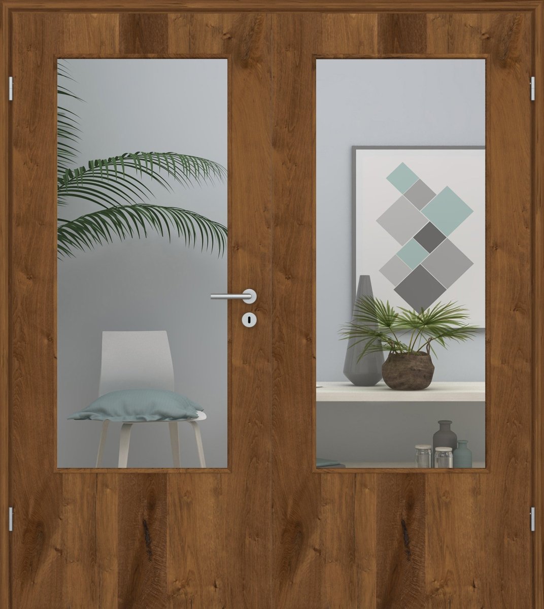 Doppelflügeltür Echtholz Risseiche Bronc LA - Meine Tür