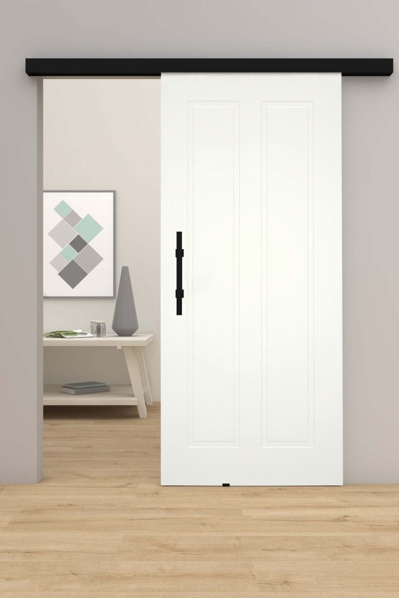 Füllungsdesign - Schiebetür mit Laufschiene Skubb 2G AD2 Weißlack RAL 9010 - Meine Tür