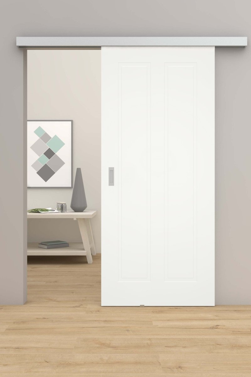 Füllungsdesign - Schiebetür mit Laufschiene Skubb 2G AD2 Weißlack RAL 9010 - Meine Tür
