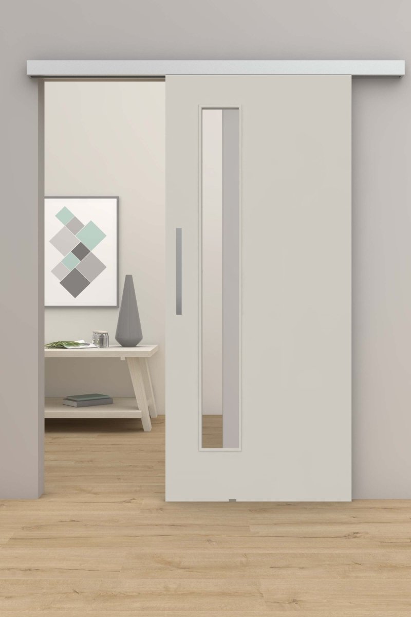 Schiebetür mit Laufschiene CPL Angoragrau LA 08S - Meine Tür