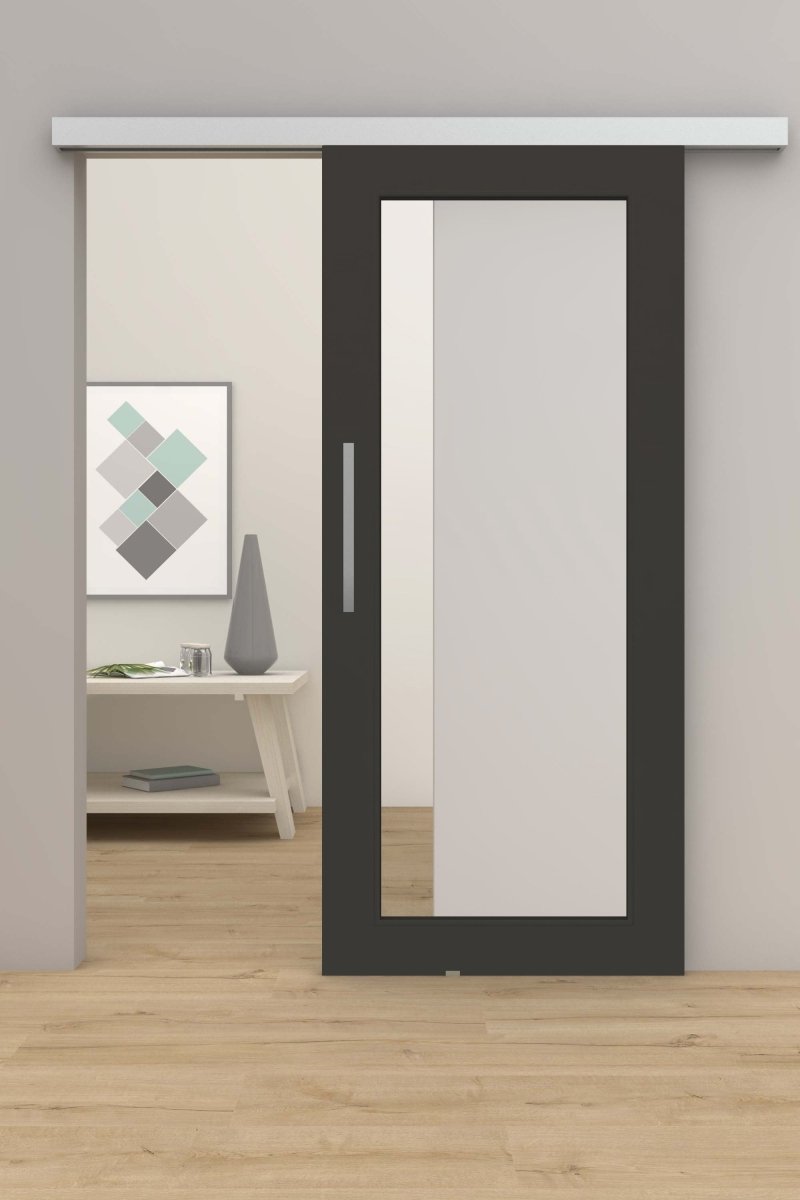 Schiebetür mit Laufschiene CPL Anthrazitgrau RAL 7016 LA XL - Meine Tür