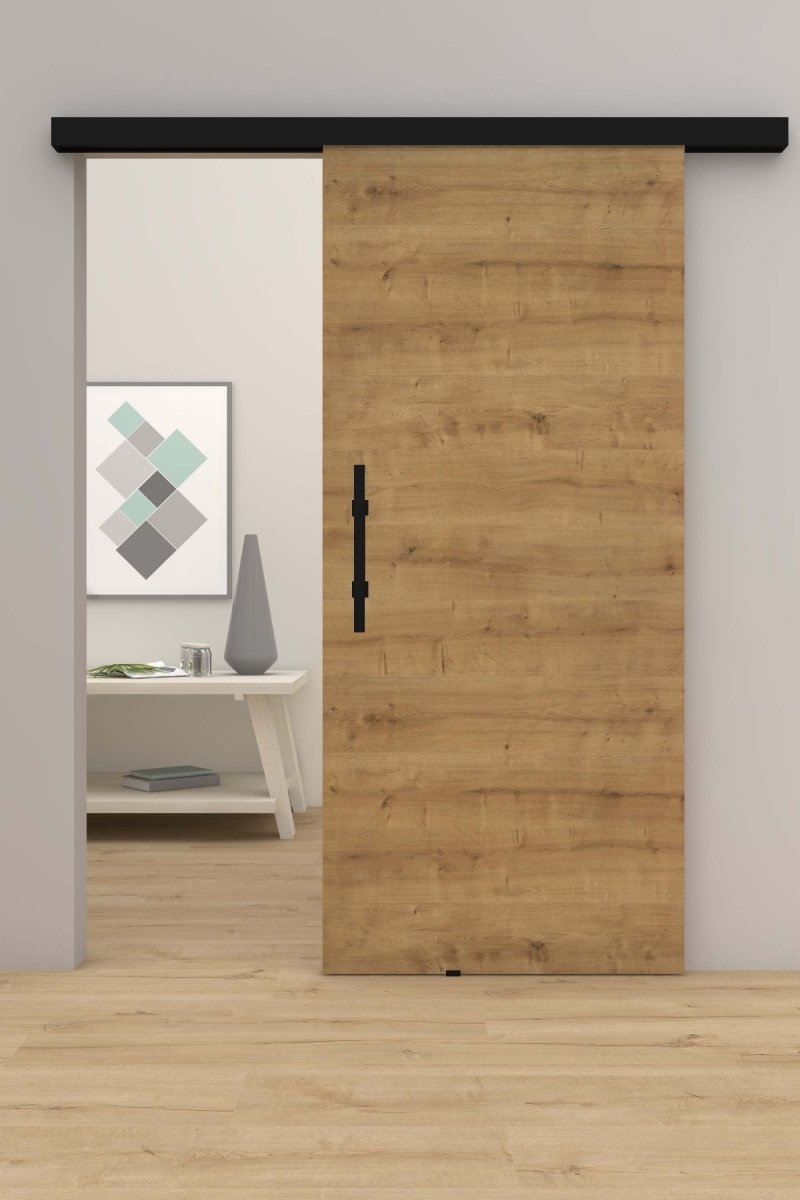 Schiebetür mit Laufschiene CPL Eiche astig Queroptik - Meine Tür