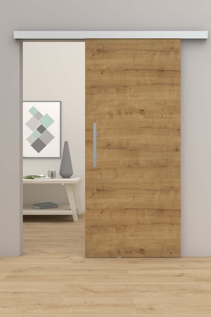 Schiebetür mit Laufschiene CPL Eiche astig Queroptik - Meine Tür