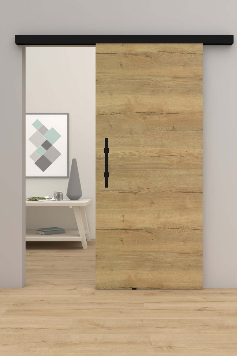 Schiebetür mit Laufschiene CPL Lennart Eiche Natur Queroptik - Meine Tür