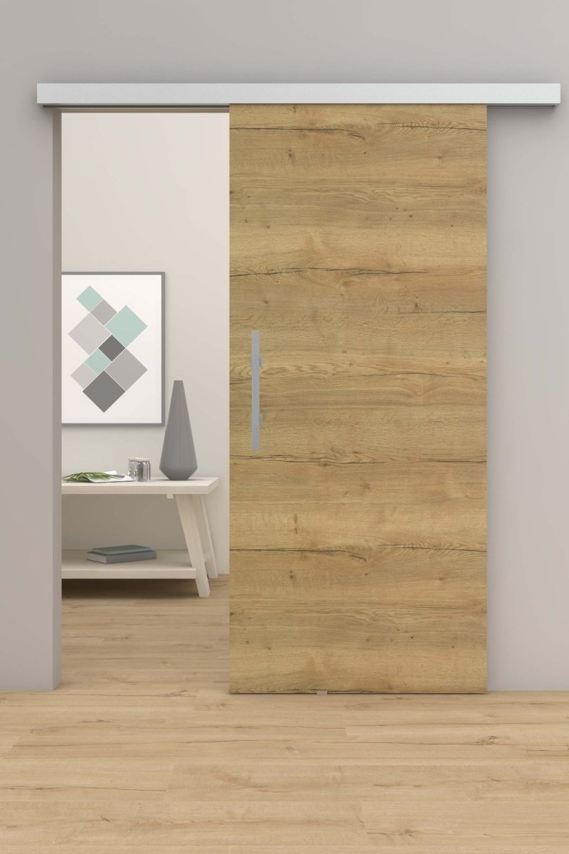 Schiebetür mit Laufschiene CPL Lennart Eiche Natur Queroptik - Meine Tür