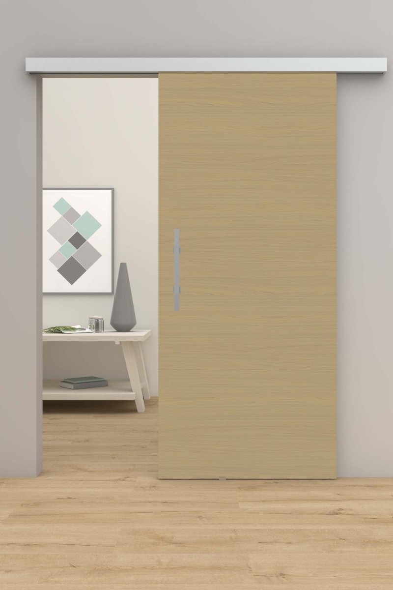 Schiebetür mit Laufschiene CPL Mattline Eiche Naturbeige Queroptik - Meine Tür