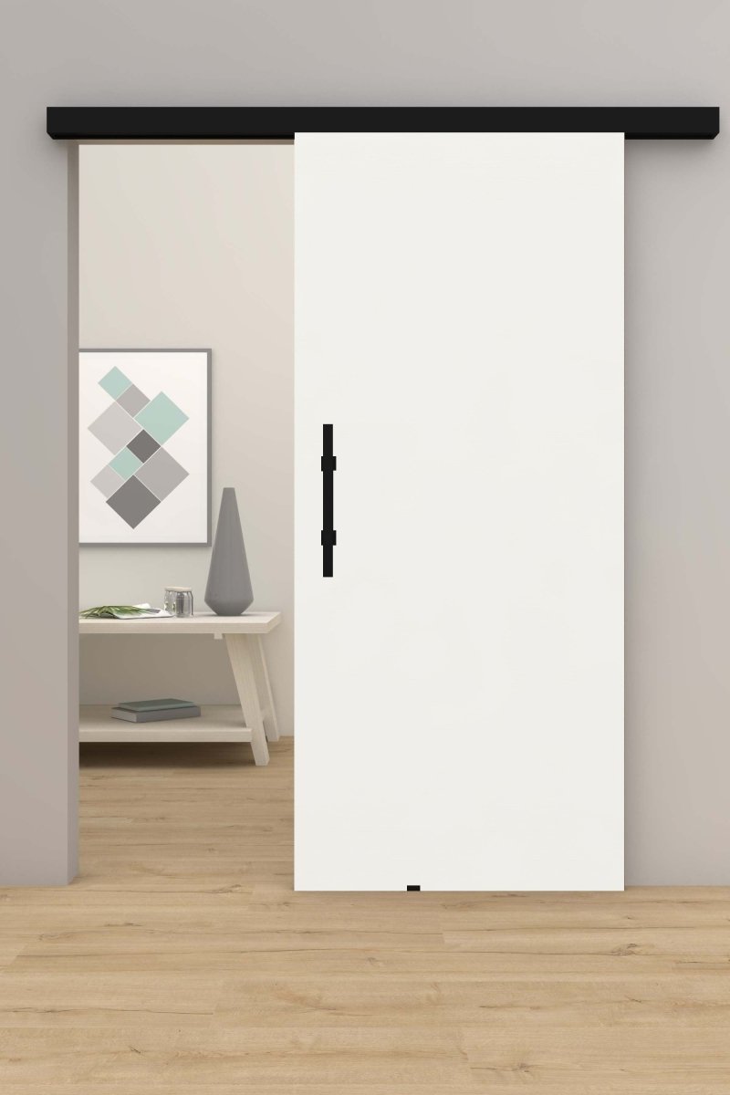 Schiebetür mit Laufschiene CPL Nanoline Mattweiß RAL 9016 - Meine Tür