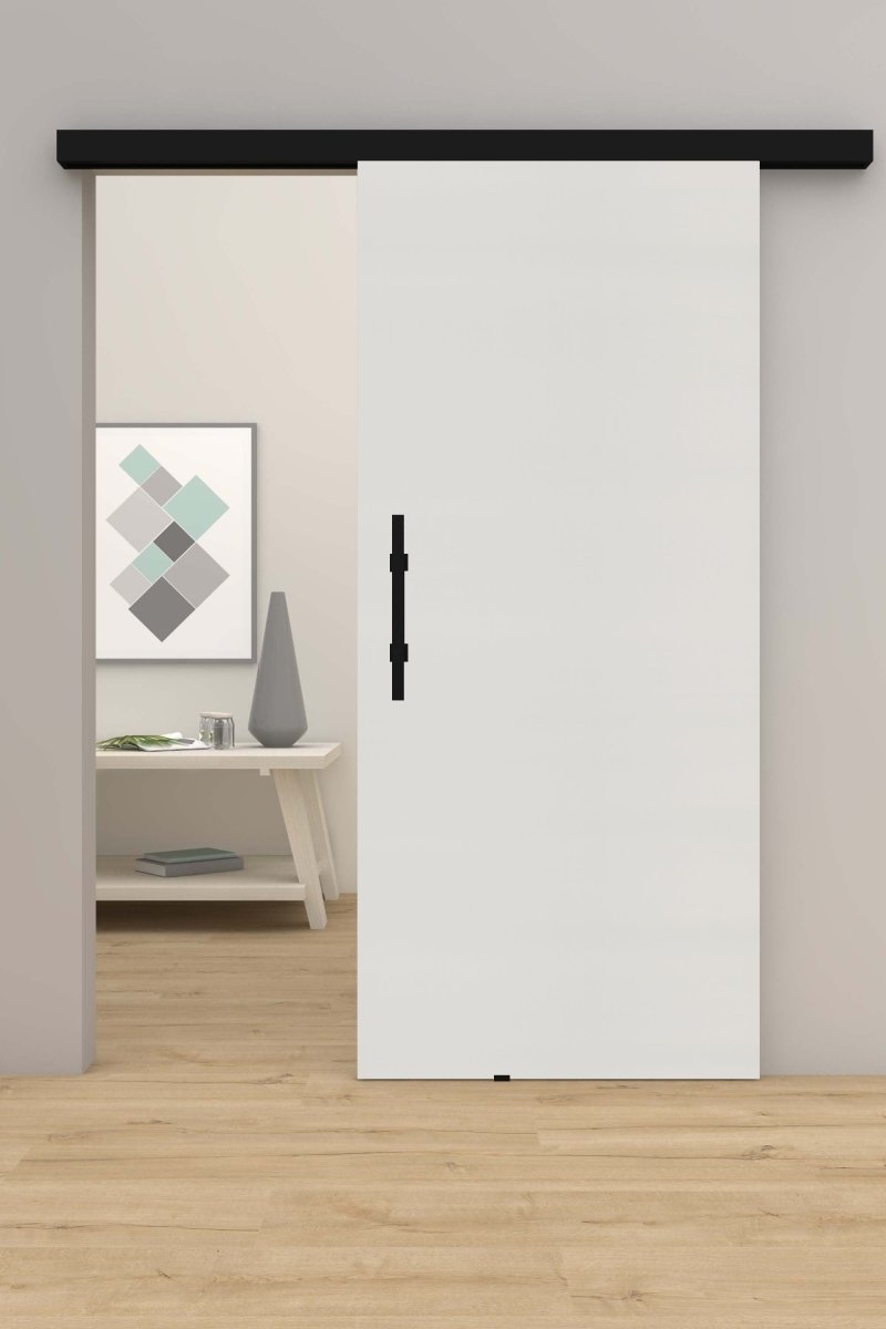 Schiebetür mit Laufschiene CPL Uni grau RAL 7047 - Meine Tür